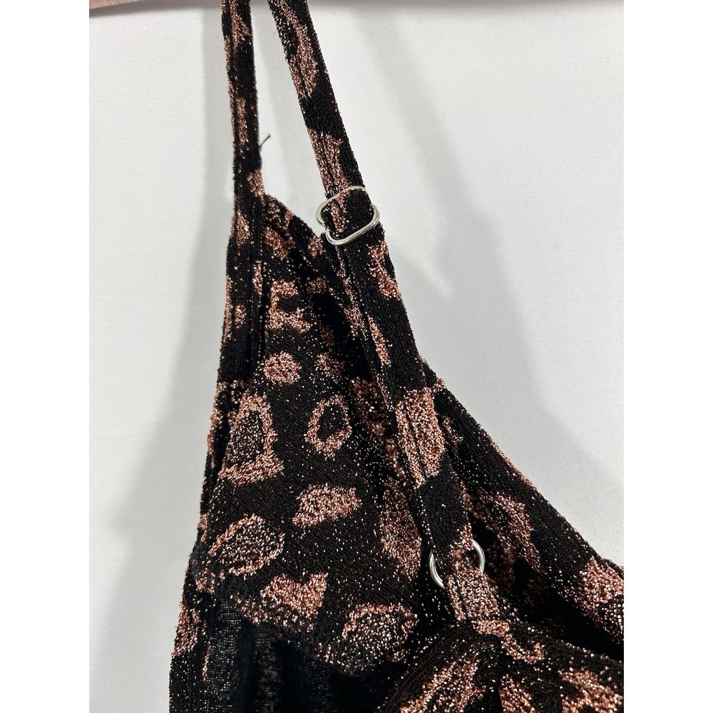 Forever 21 Plus 0X Leopard Slip Dress Metallic Copper Grunge Party Clubwear Y2K - Picture 7 of 11
